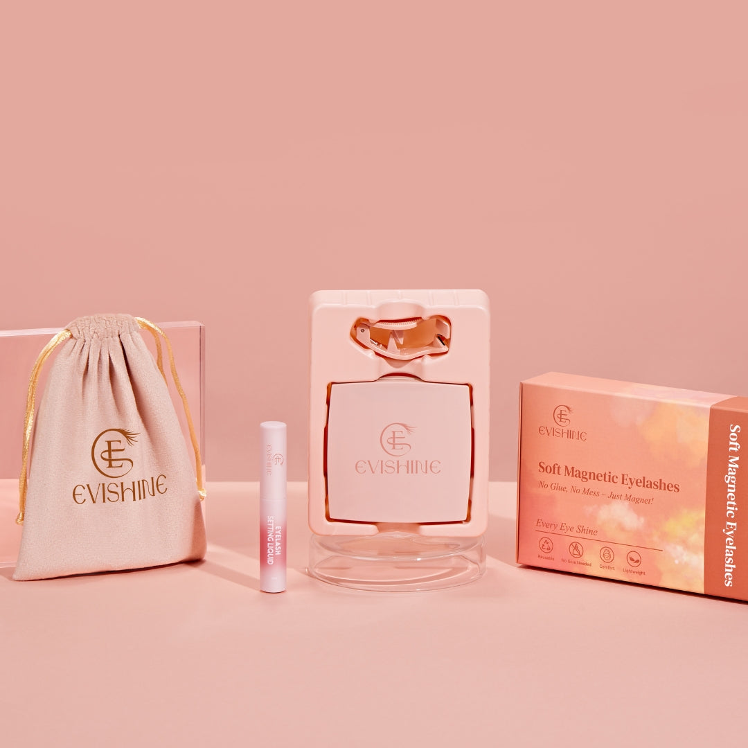 EviShine Magnetic Eyelash Set (Pink Box + Gel + Pouch) – Sweet Fairy Limited Edition