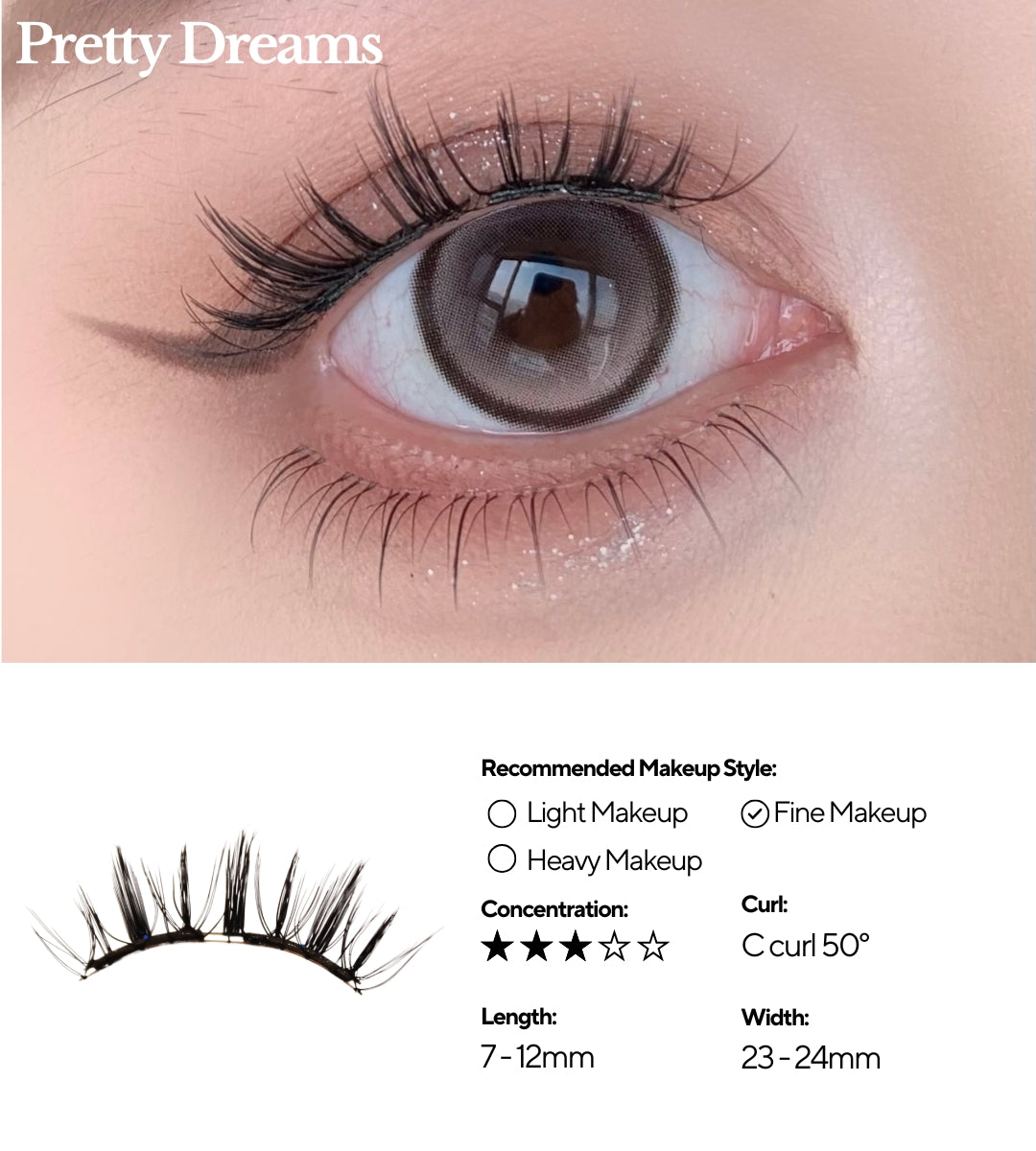 EviShine Magnetic Eyelashes (White Compact Case – Pretty Dreams